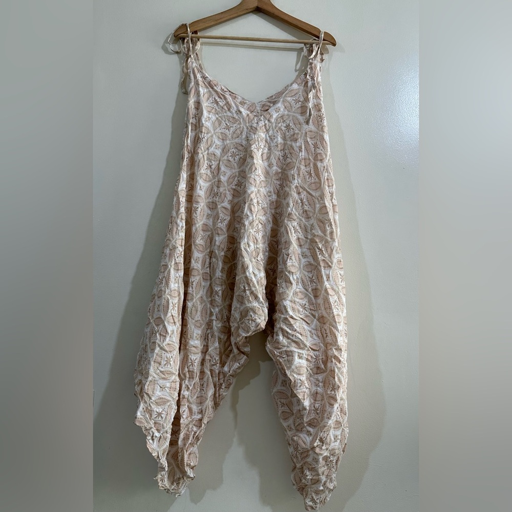 Bohme Cream Patterned Jumpsuit - image 1